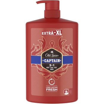 Gel de dus si sampon 3 in 1 Old Spice Captain pentru corp, par si fata, 1000 ml