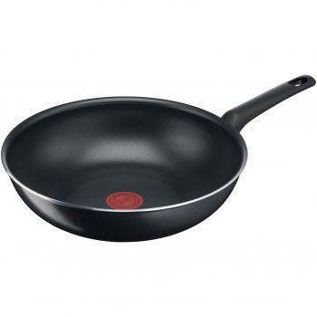 Tigaie Wok Tefal Simple Cook, Thermo-Signal, invelis antiaderent din titan, 28 cm
